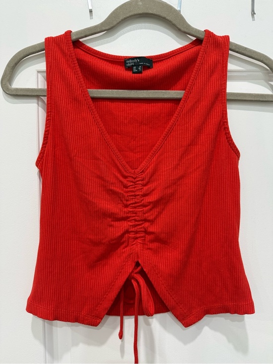 Tops - Nobody’s Child Blood Orange Ruched Tank Top